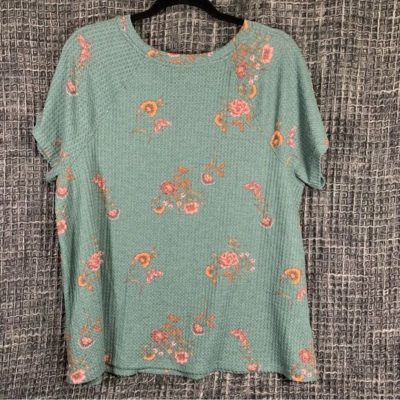 Torrid Classic Fit Waffle Crew Neck Raglan Tee 2X #833 - Picture 2 of 8